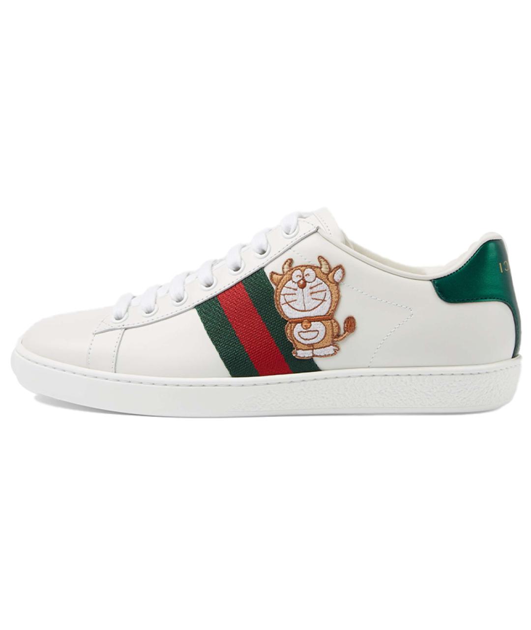 GUCCI Белые кожаные кеды, фото 2