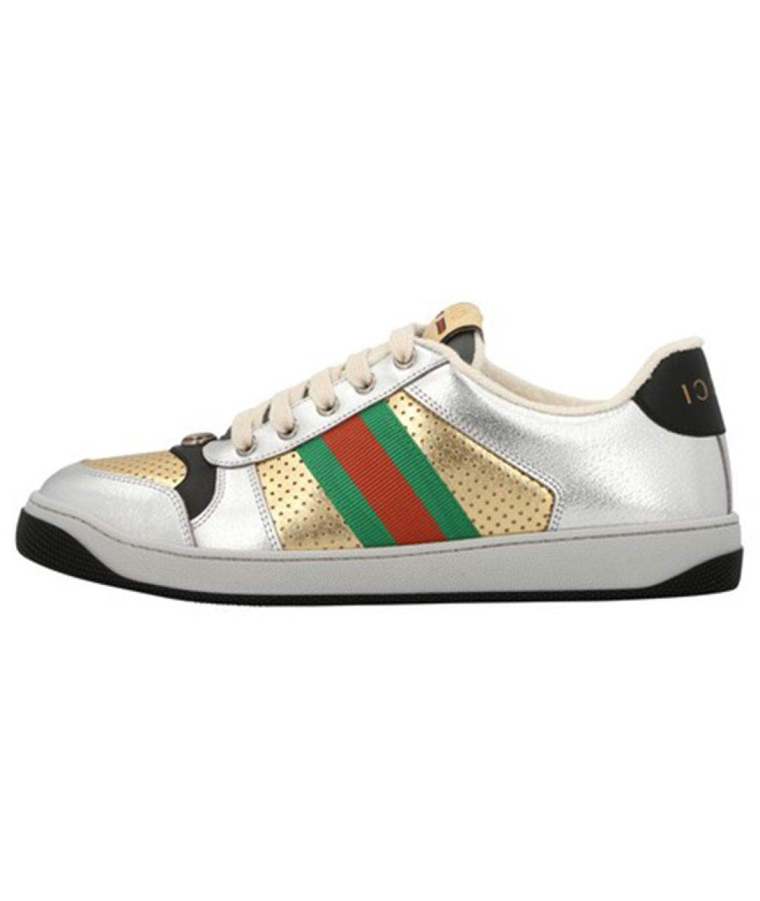GUCCI Серебряные кеды, фото 2