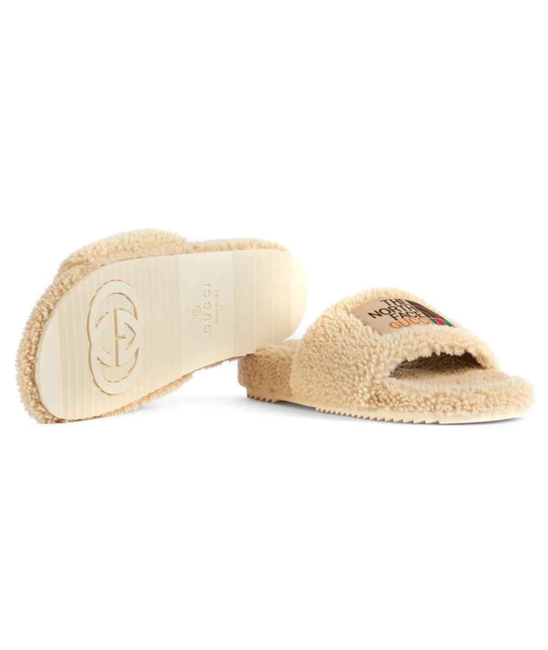 GUCCI Бежевые шлепанцы, фото 5