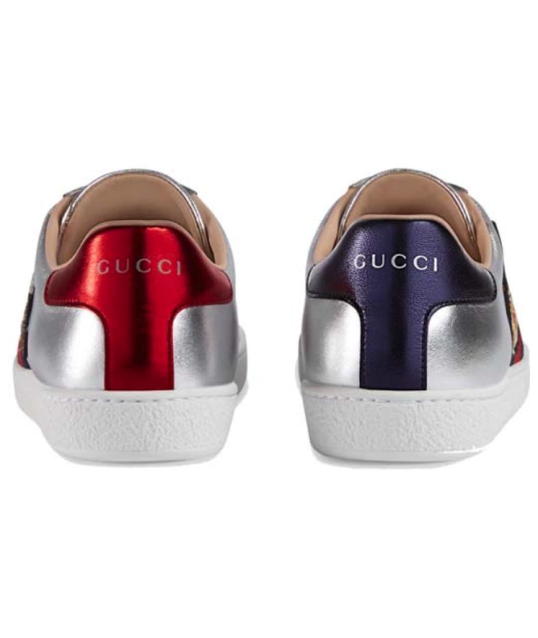 GUCCI Серебряные кеды, фото 4