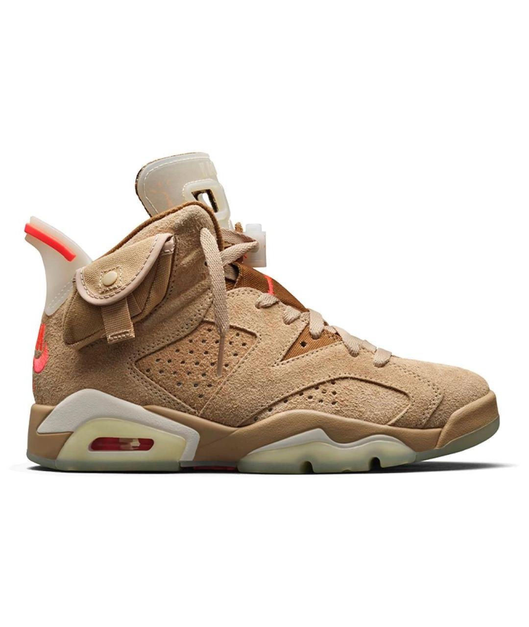 JORDAN Бежевые замшевые кроссовки, фото 1