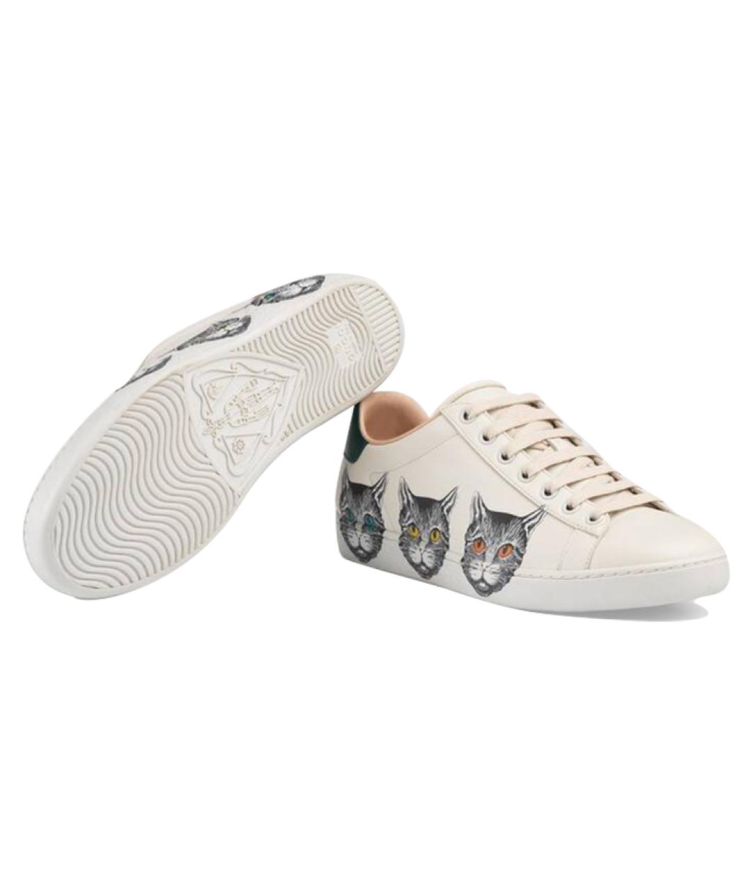 GUCCI Бежевые кеды, фото 4