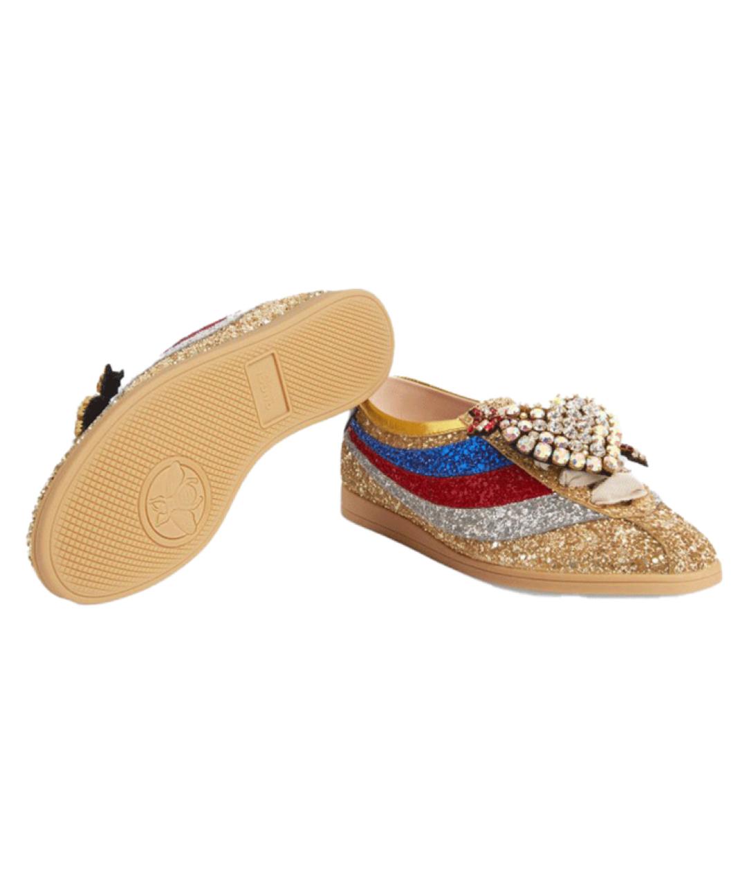 GUCCI Золотые кеды, фото 5