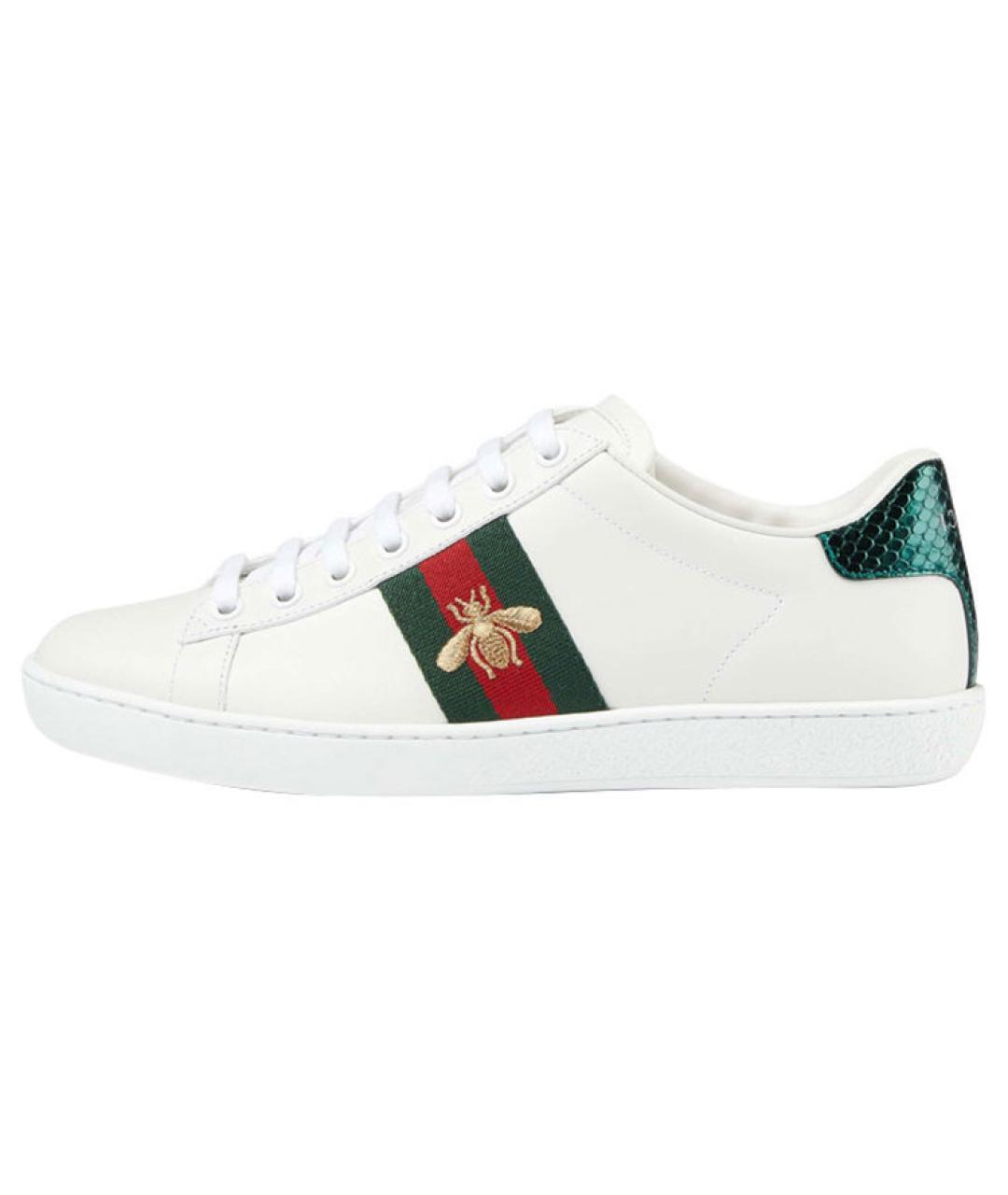 GUCCI Белые кожаные кеды, фото 2