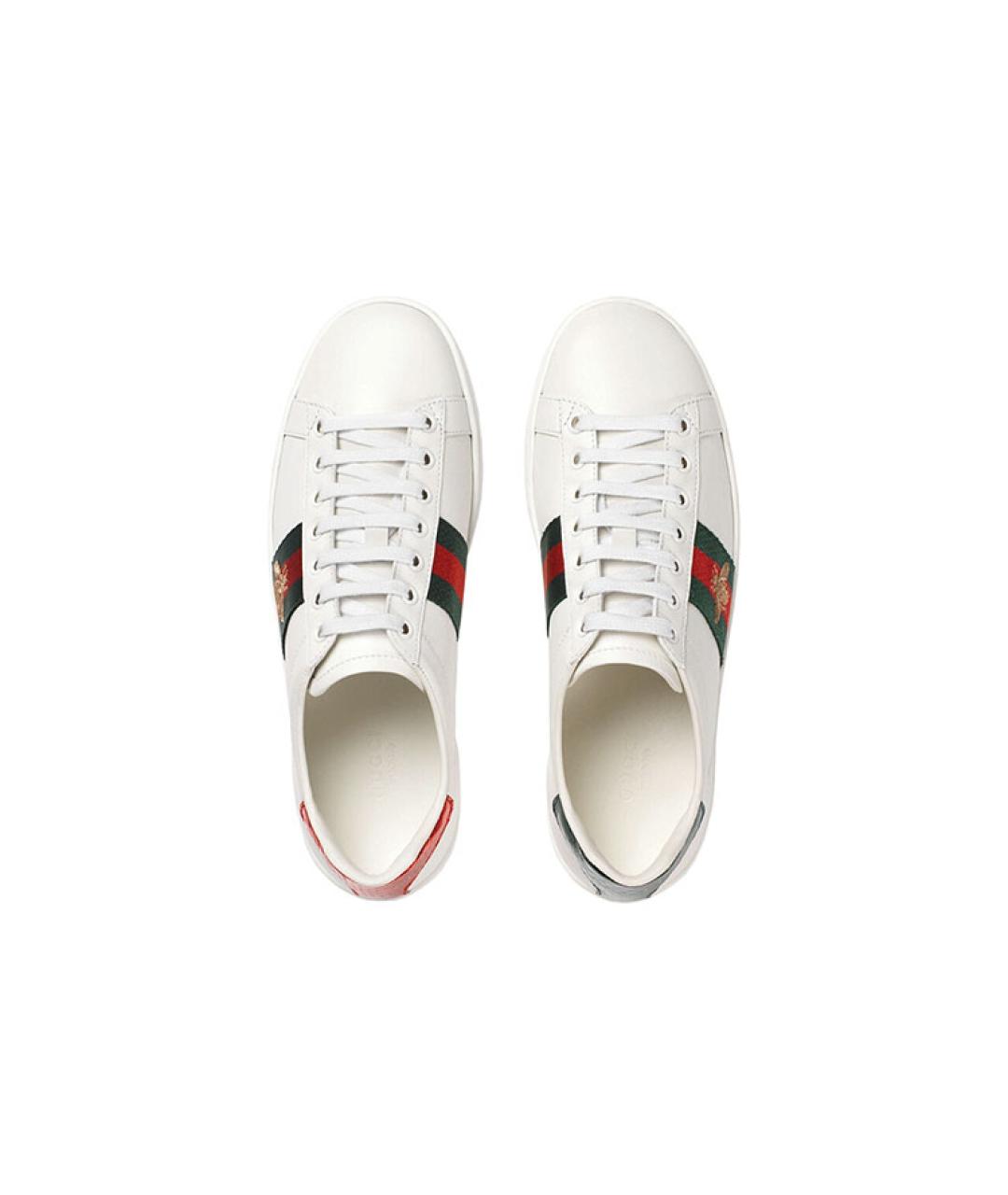 GUCCI Белые кожаные кеды, фото 3