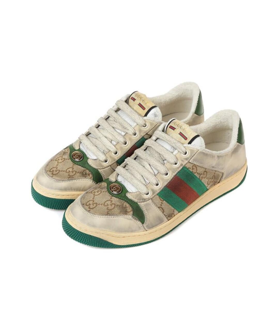 GUCCI Бежевые низкие кроссовки / кеды, фото 3