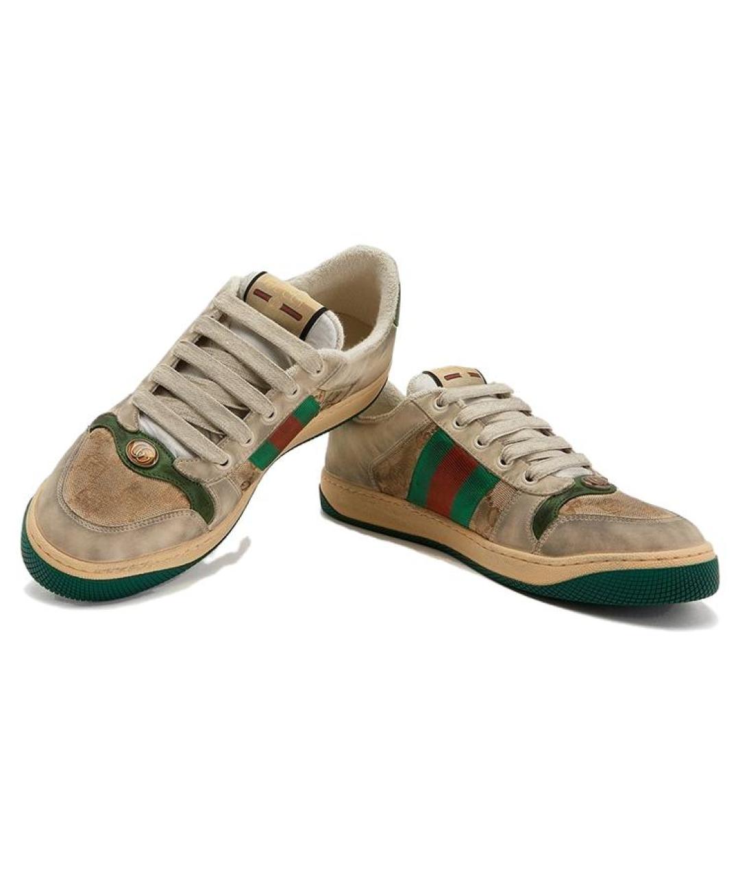 GUCCI Бежевые низкие кроссовки / кеды, фото 4