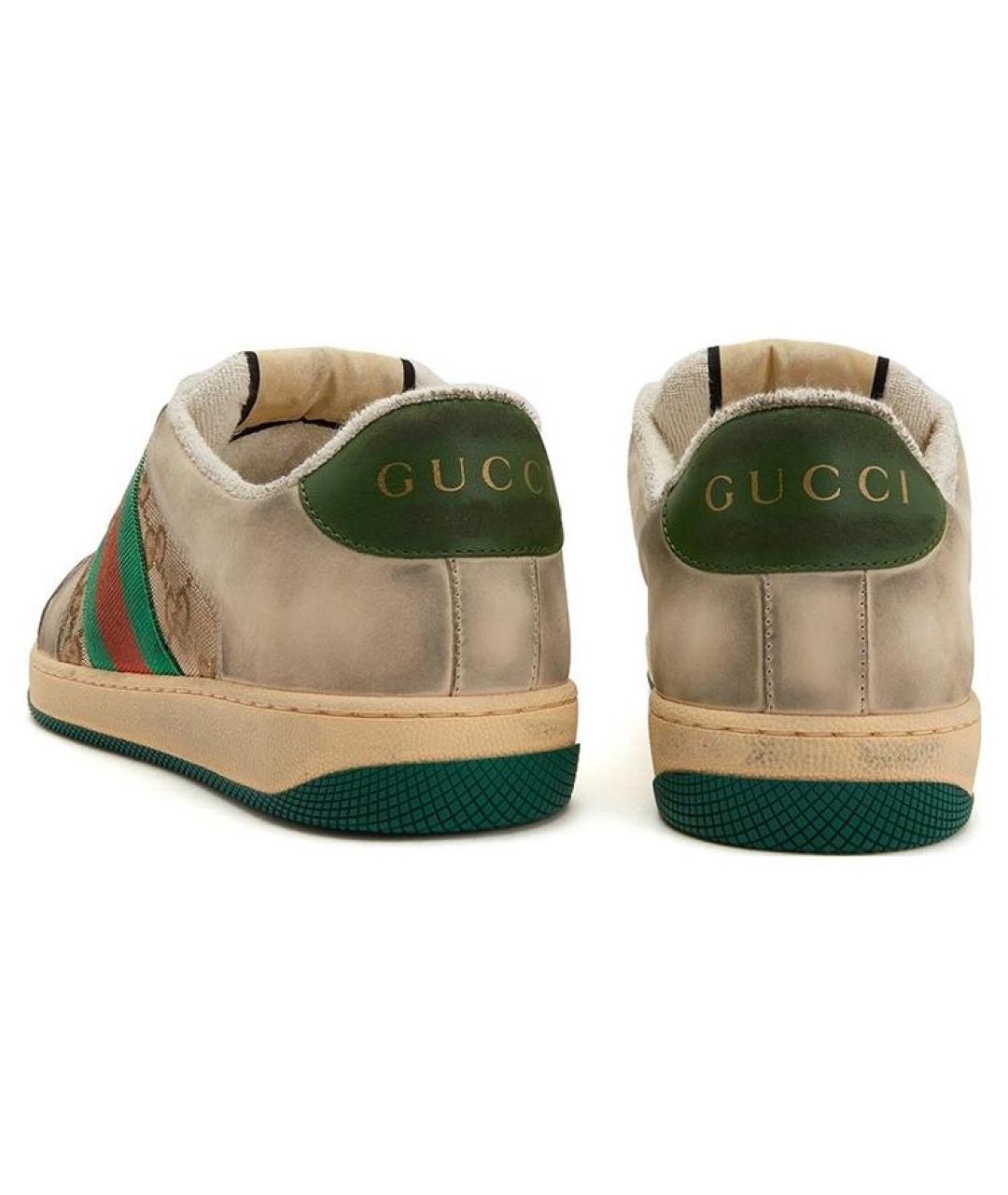 GUCCI Бежевые низкие кроссовки / кеды, фото 5