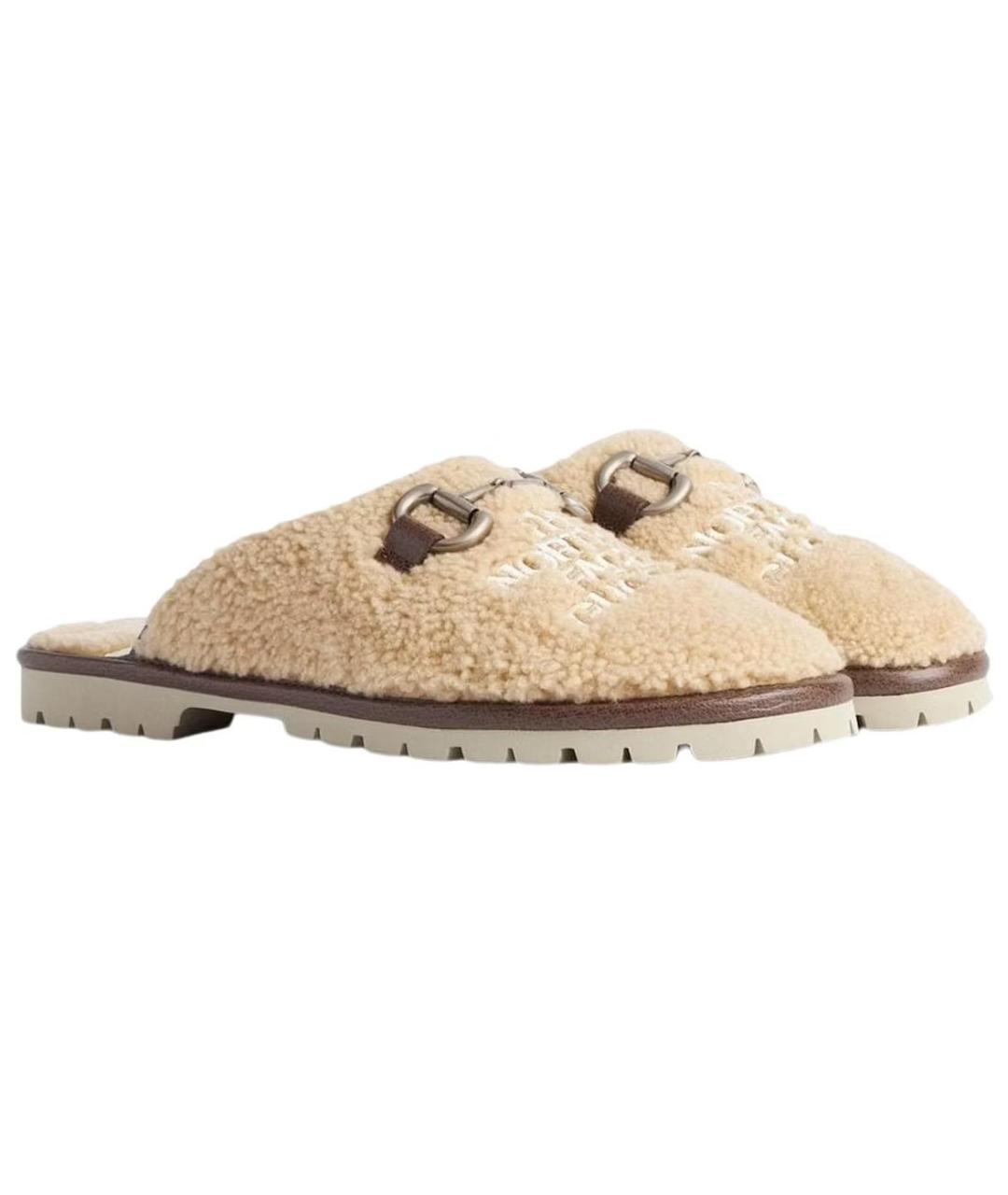 GUCCI Бежевые мюли, фото 3