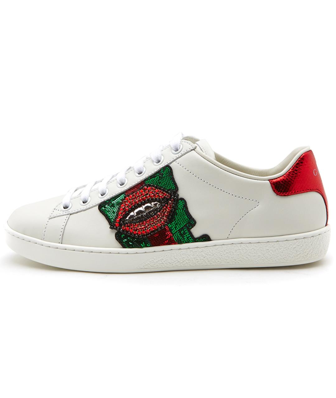 GUCCI Белые кожаные кеды, фото 2
