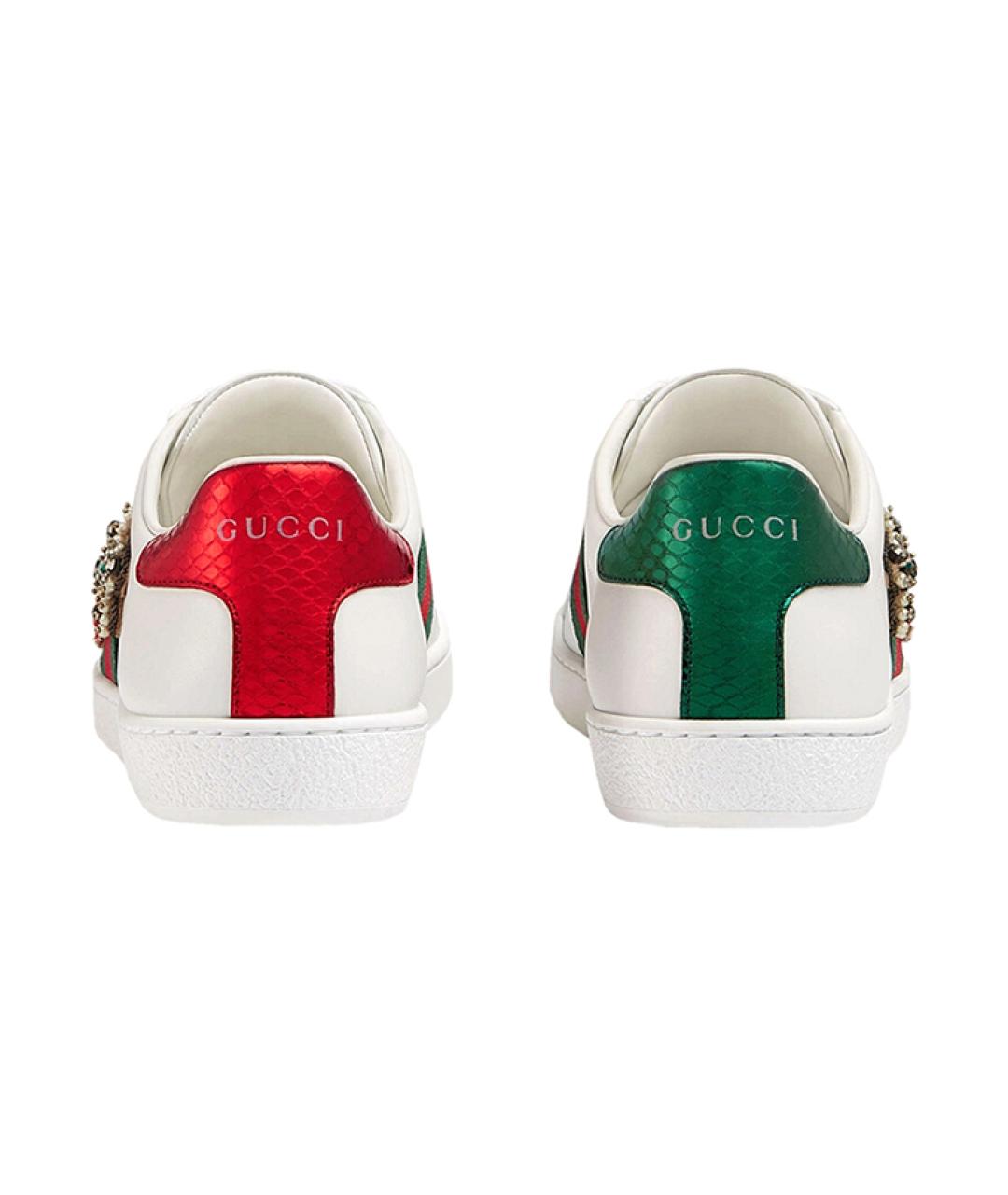 GUCCI Белые кожаные кеды, фото 5