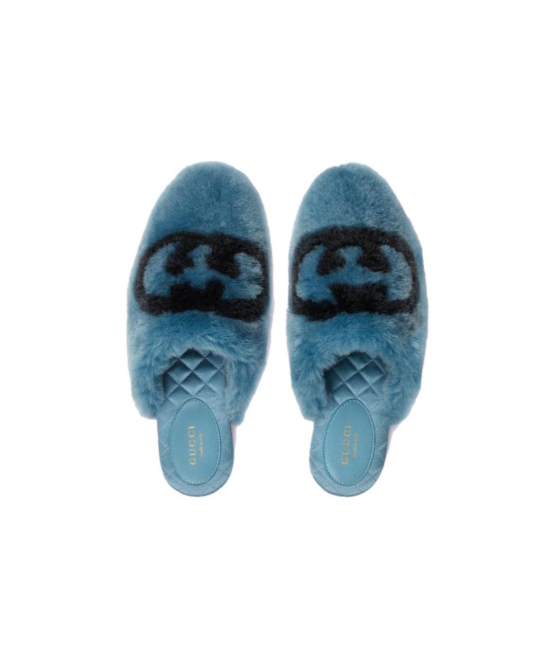 GUCCI Синие мюли, фото 5