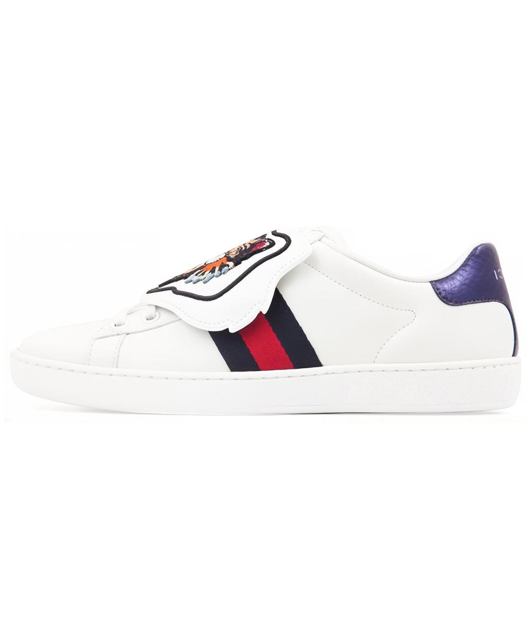 GUCCI Белые кожаные кеды, фото 2