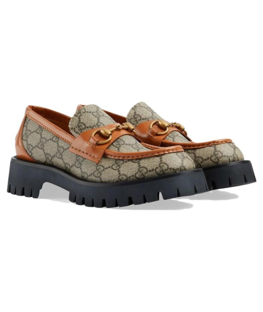 GUCCI Бежевые лоферы, фото 3