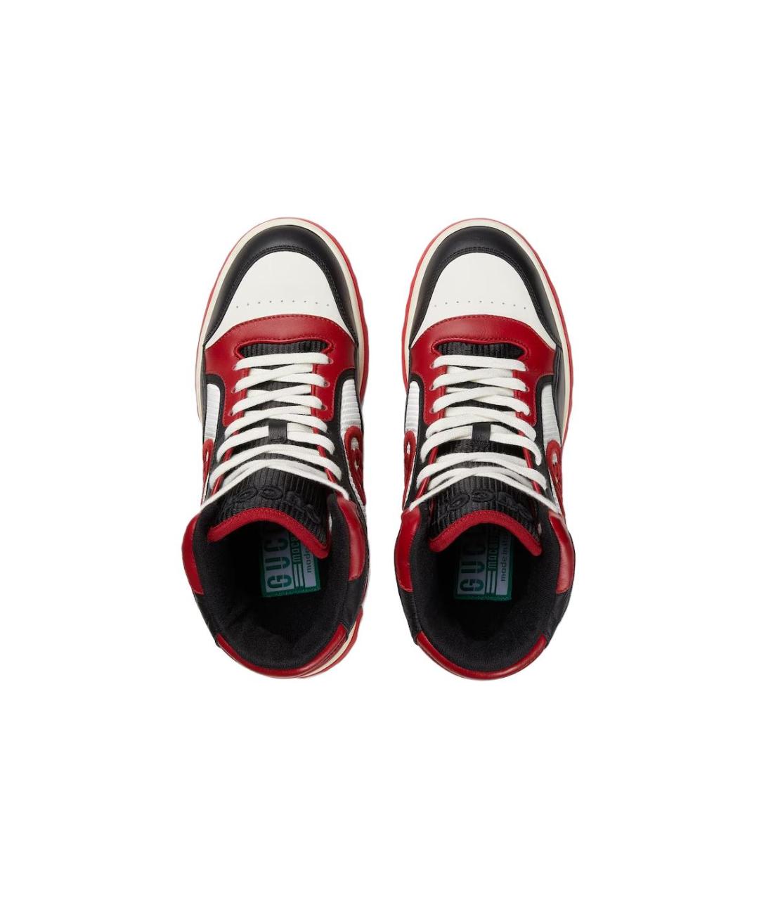GUCCI Красные кожаные кроссовки, фото 4