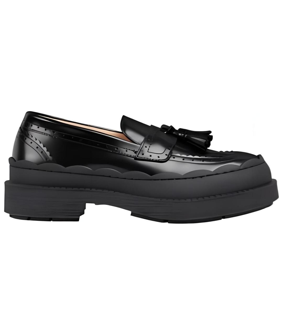 GUCCI Черные кожаные лоферы, фото 1