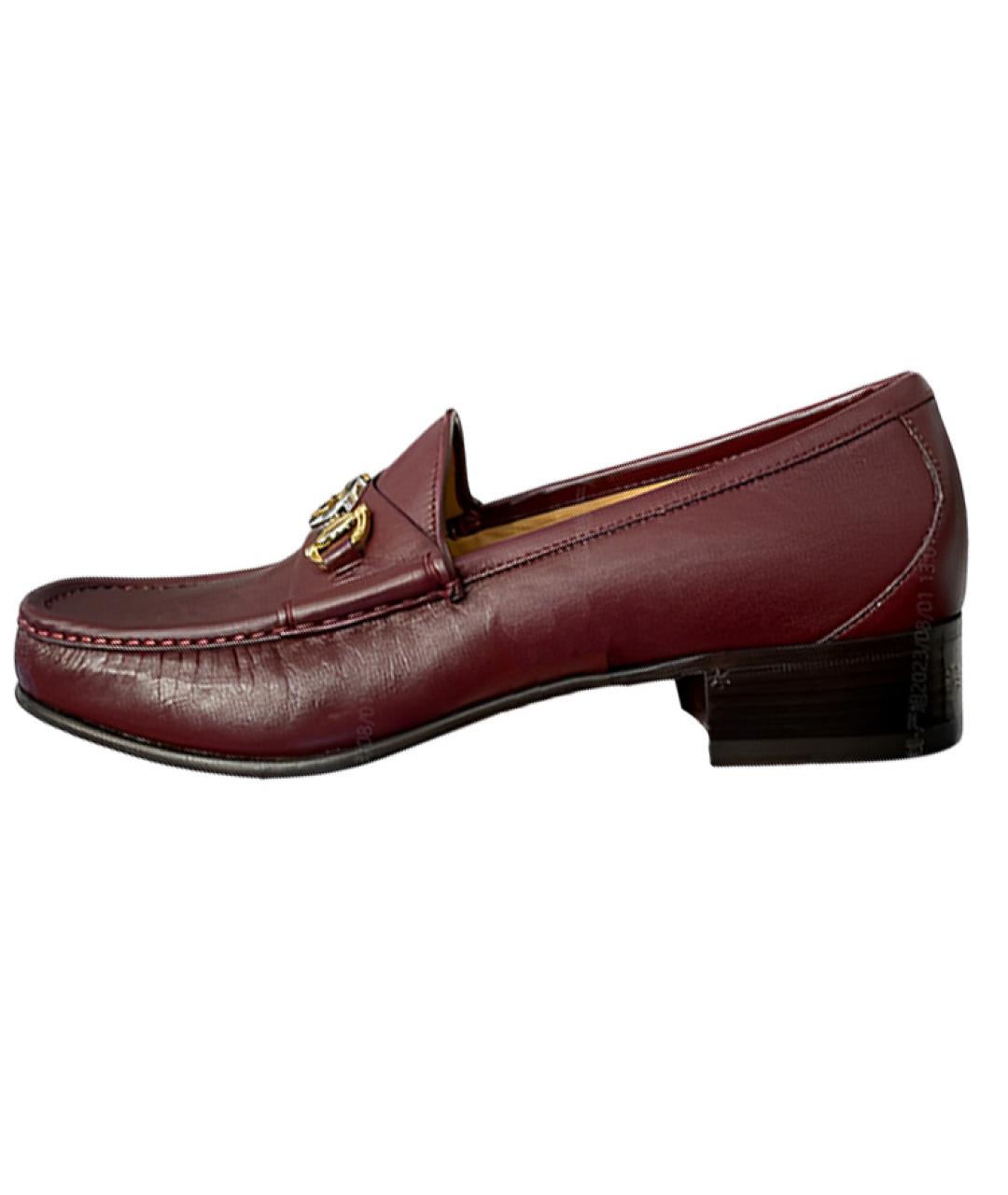 GUCCI Бордовые кожаные лоферы, фото 2