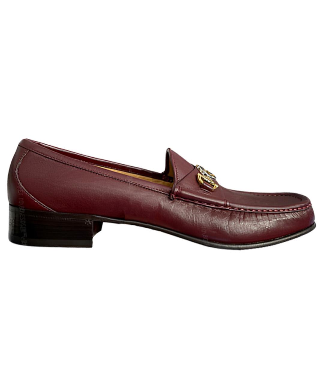 GUCCI Бордовые кожаные лоферы, фото 1