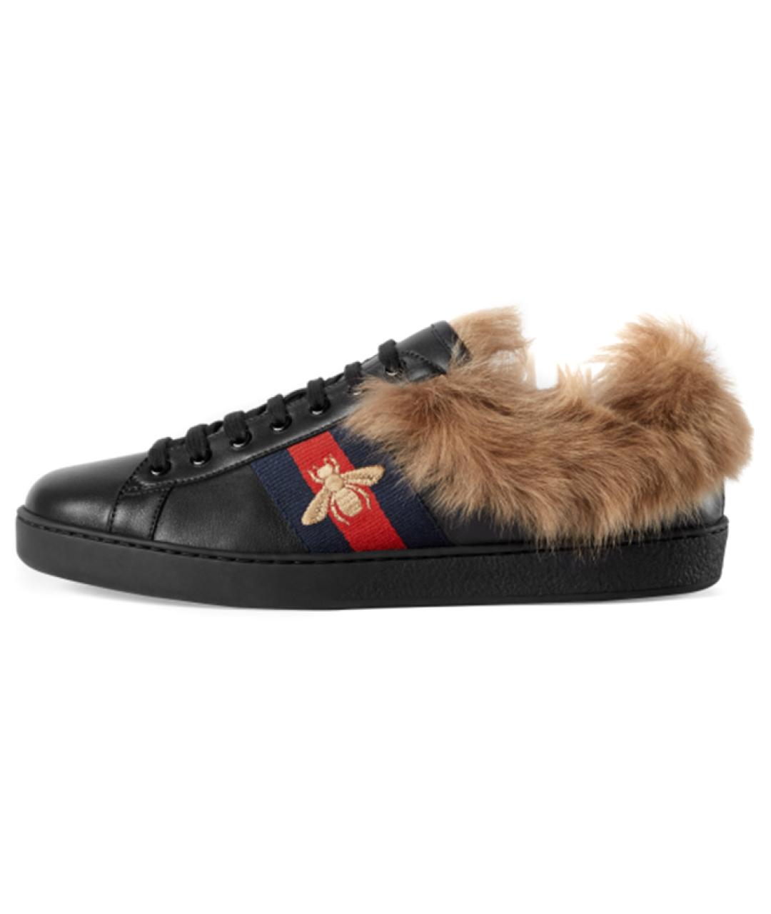 GUCCI Черные низкие кроссовки / кеды, фото 2
