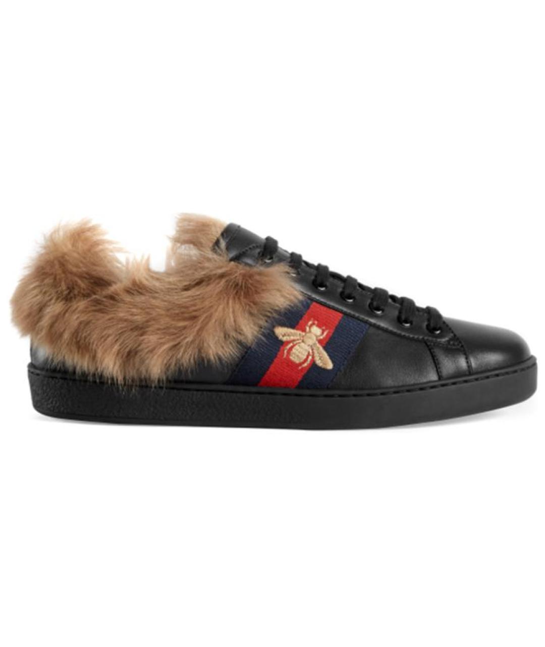 GUCCI Черные низкие кроссовки / кеды, фото 1