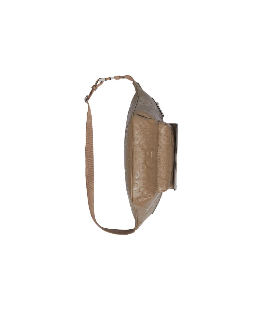 GUCCI Коричневая кожаная поясная сумка, фото 5