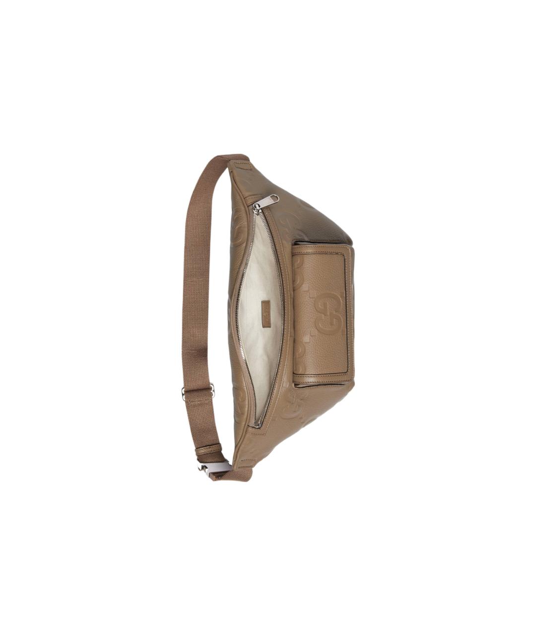 GUCCI Коричневая кожаная поясная сумка, фото 7