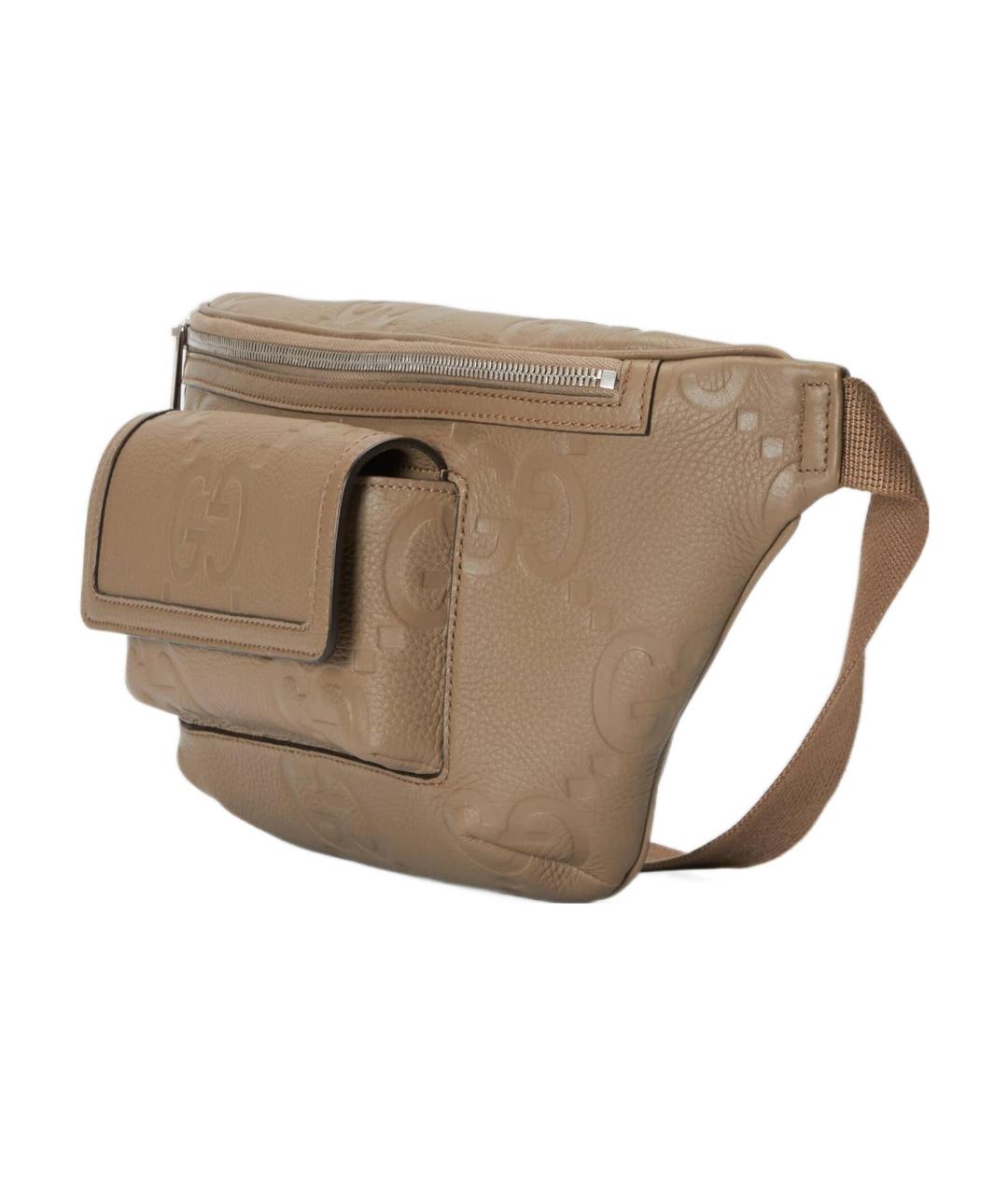 GUCCI Коричневая кожаная поясная сумка, фото 2