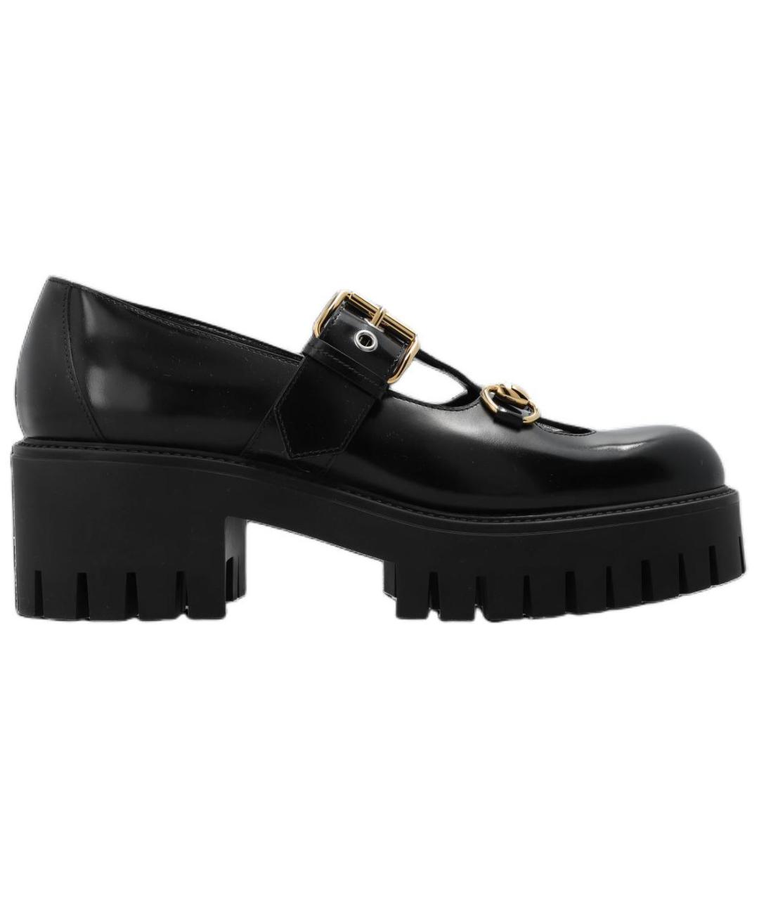GUCCI Черные кожаные лоферы, фото 1