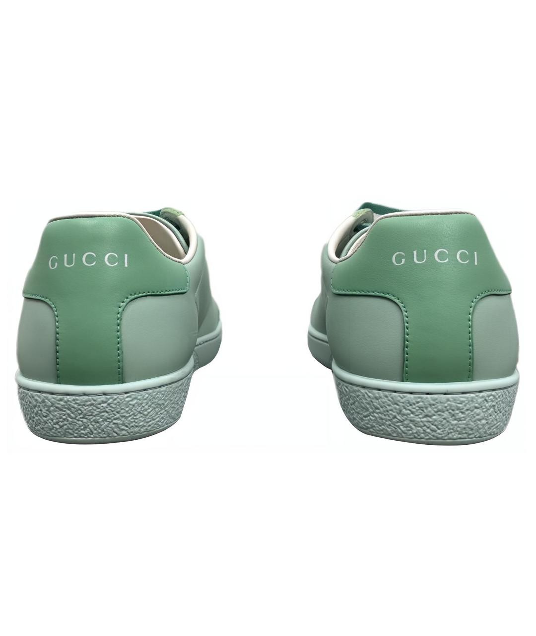 GUCCI Голубые кожаные кеды, фото 5