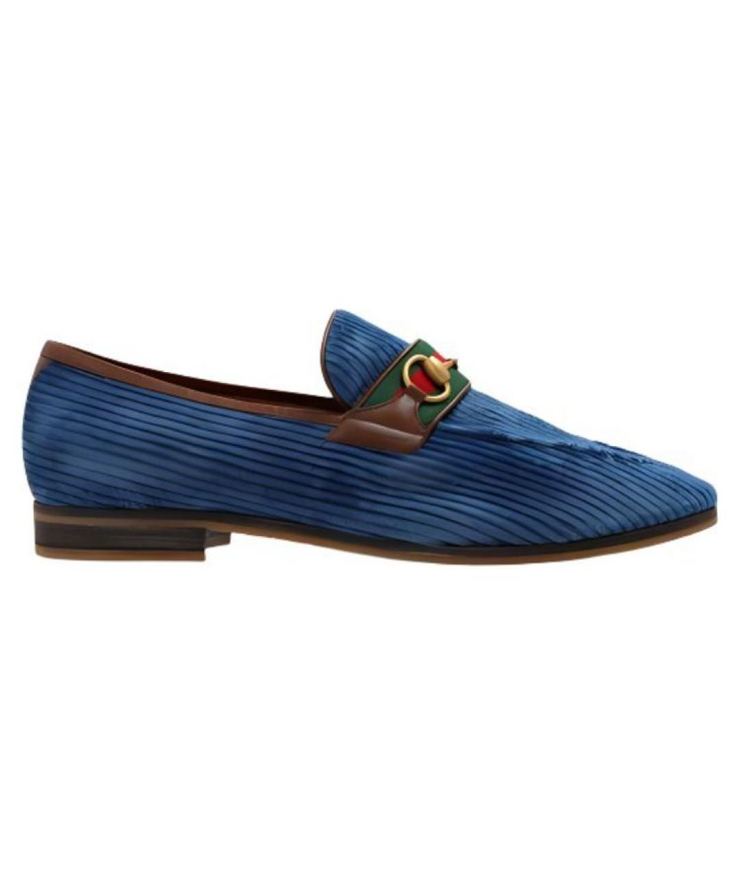 GUCCI Синие лоферы, фото 1