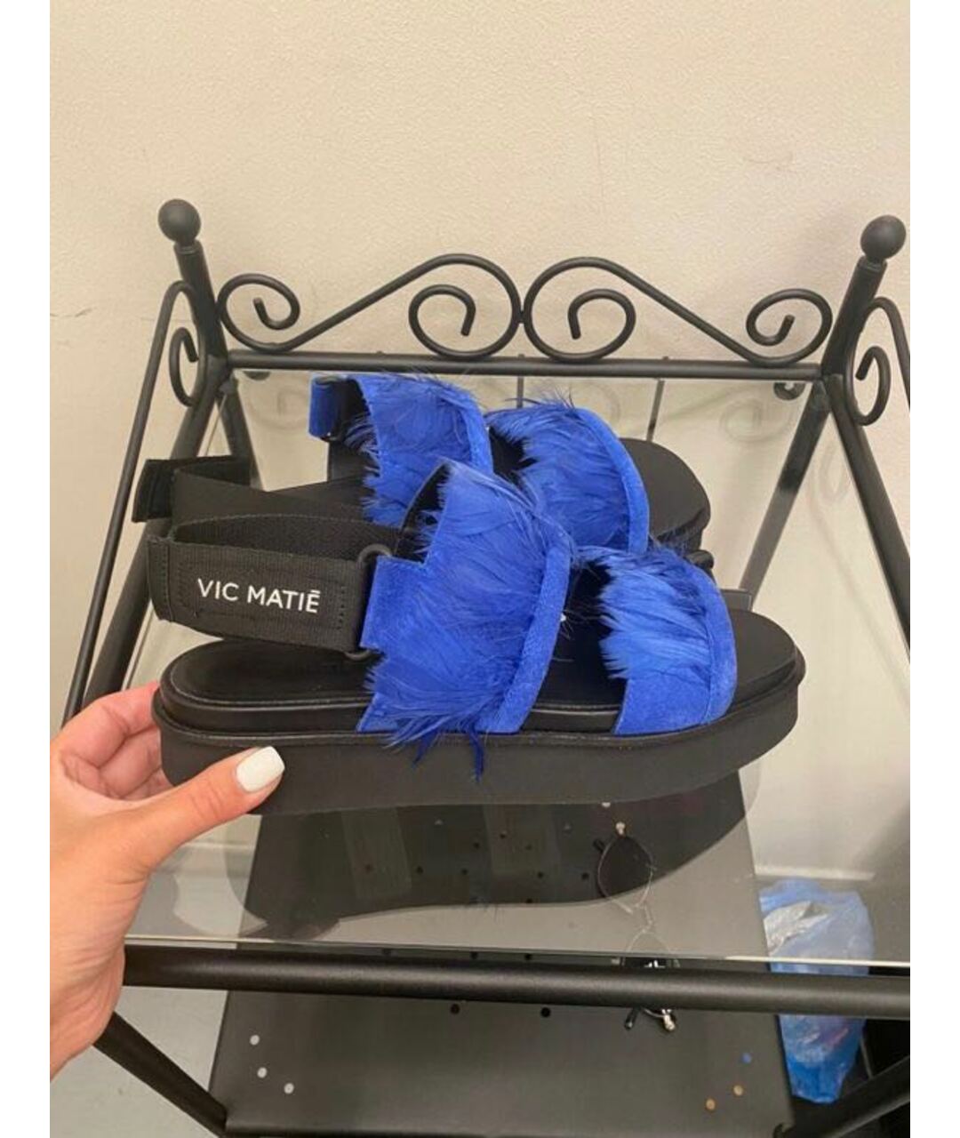 VIC MATIE Синие текстильные сандалии, фото 2