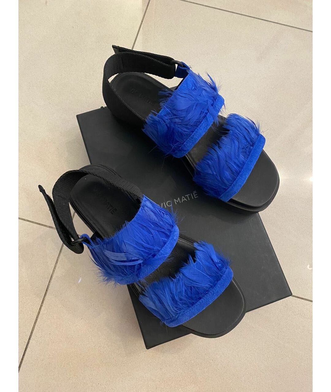 VIC MATIE Синие текстильные сандалии, фото 3