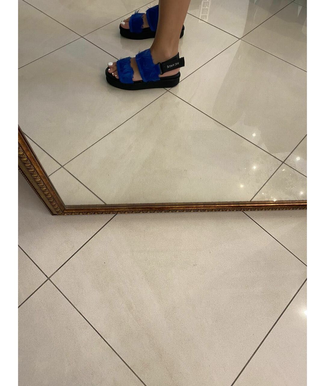 VIC MATIE Синие текстильные сандалии, фото 5