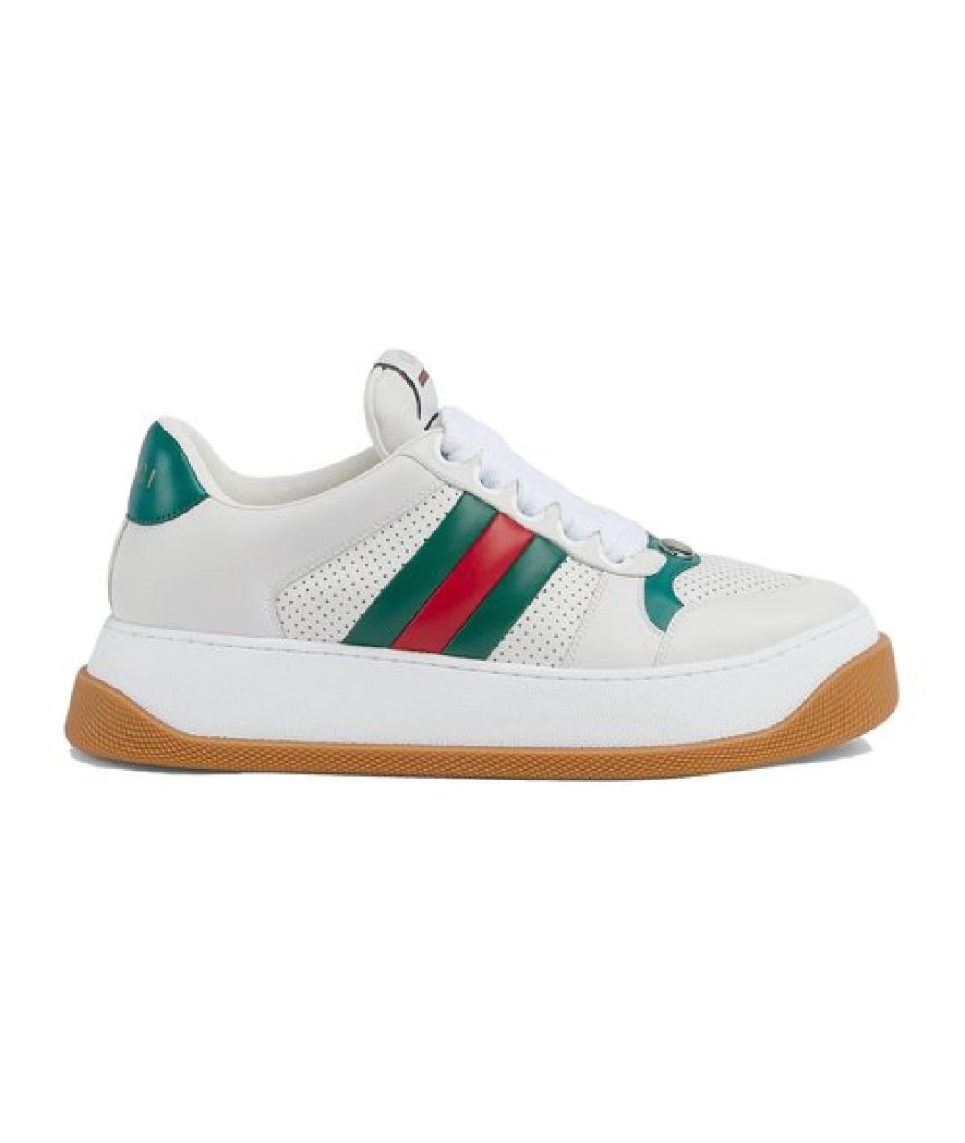 GUCCI Белые низкие кроссовки / кеды, фото 1