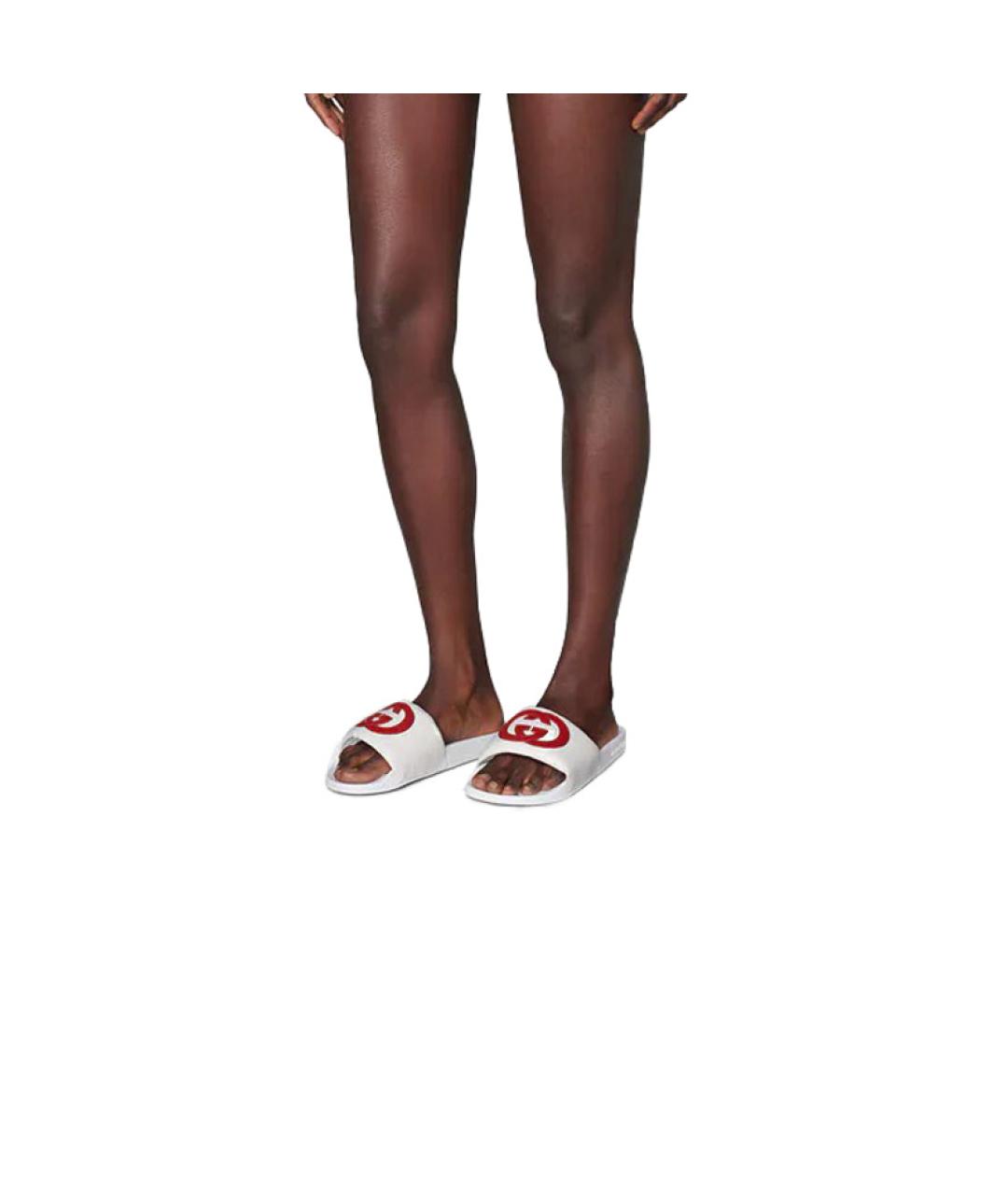 GUCCI Белые шлепанцы, фото 6