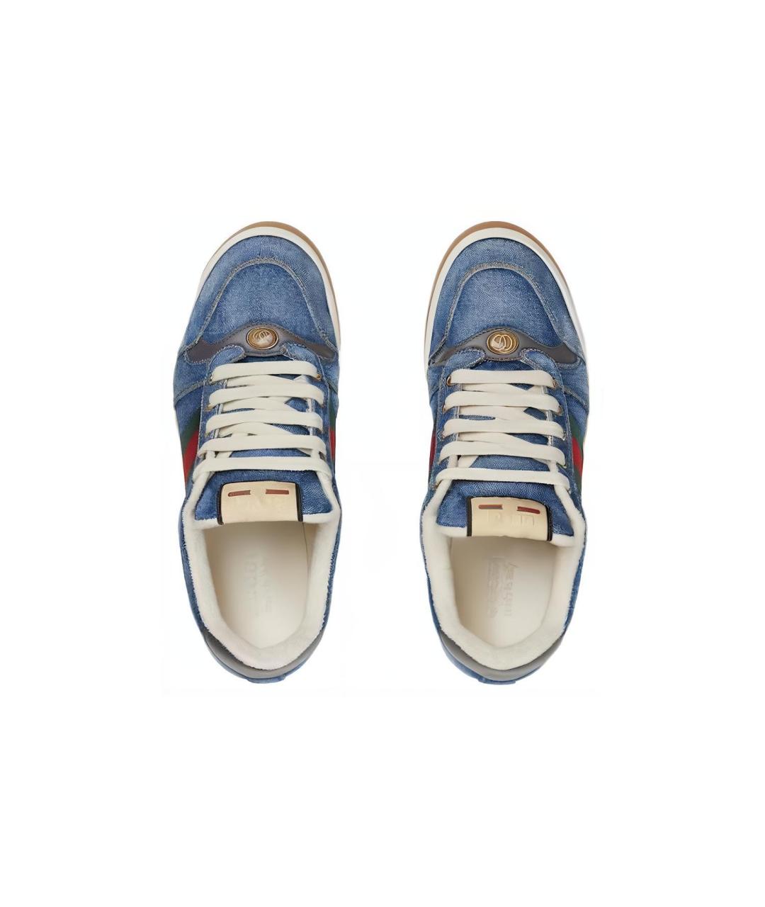 GUCCI Синие низкие кроссовки / кеды, фото 4