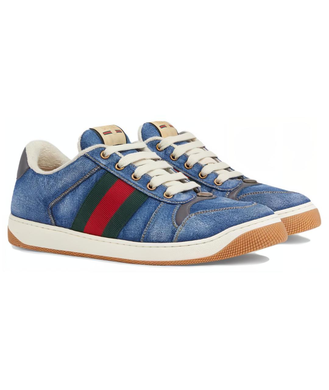 GUCCI Синие низкие кроссовки / кеды, фото 3