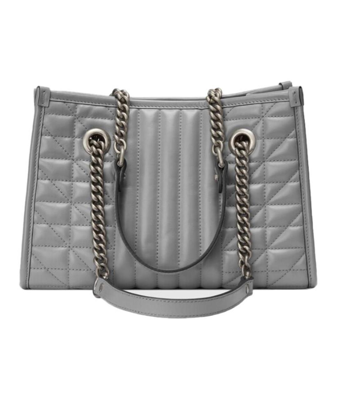 GUCCI Серая кожаная сумка через плечо, фото 2