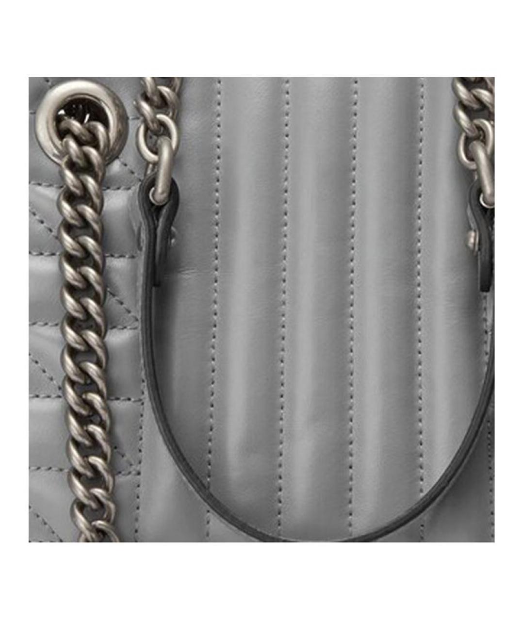 GUCCI Серая кожаная сумка через плечо, фото 5