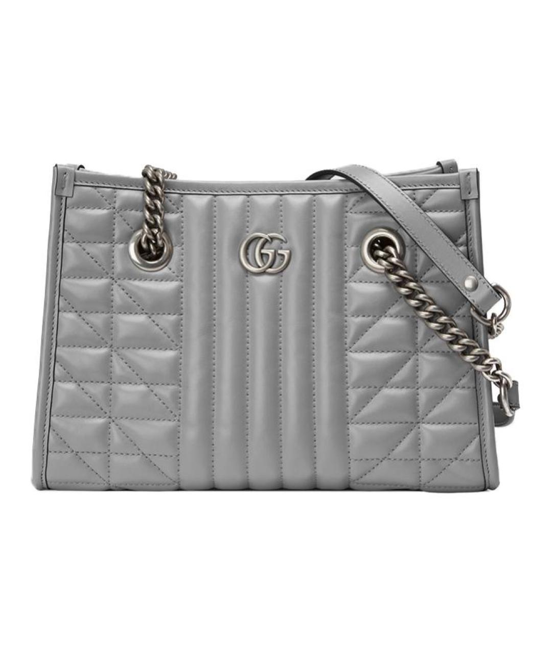 GUCCI Серая кожаная сумка через плечо, фото 1