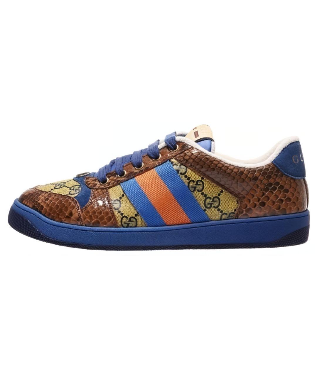 GUCCI Коричневые низкие кроссовки / кеды, фото 2