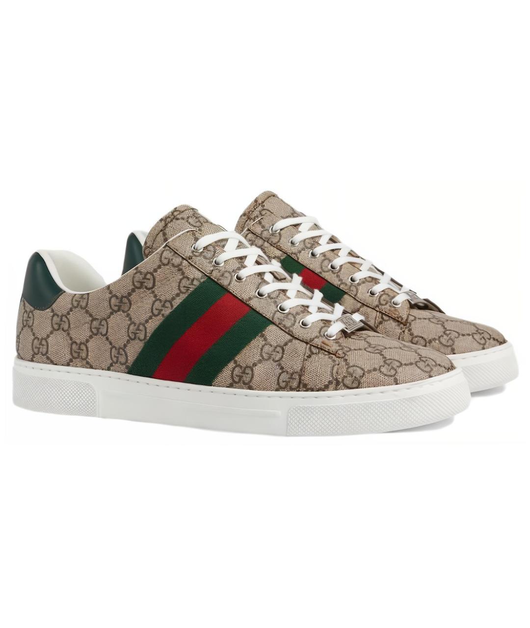 GUCCI Бежевые низкие кроссовки / кеды, фото 3