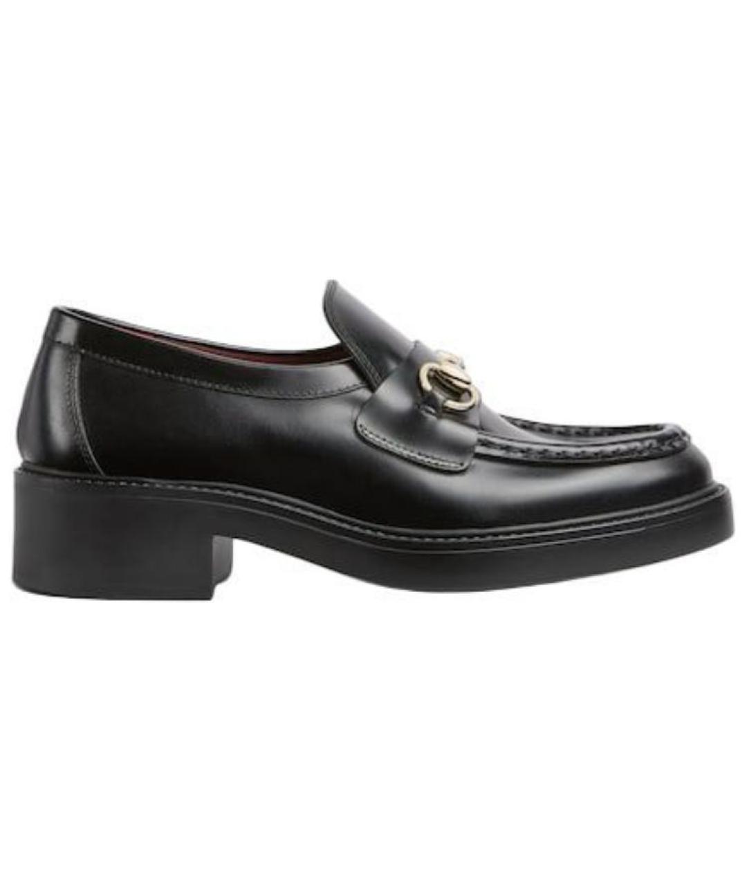 GUCCI Черные кожаные лоферы, фото 1