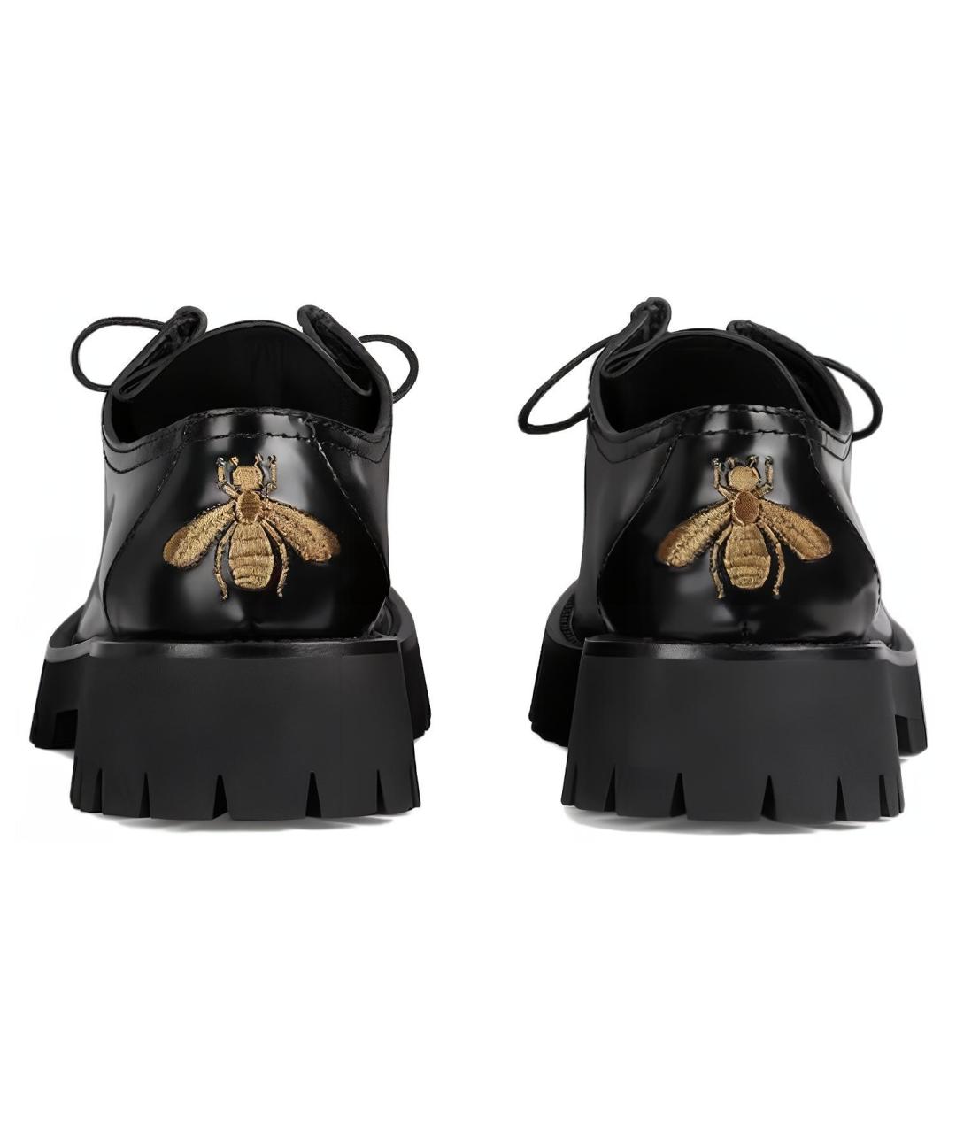 GUCCI Черные кожаные лоферы, фото 4
