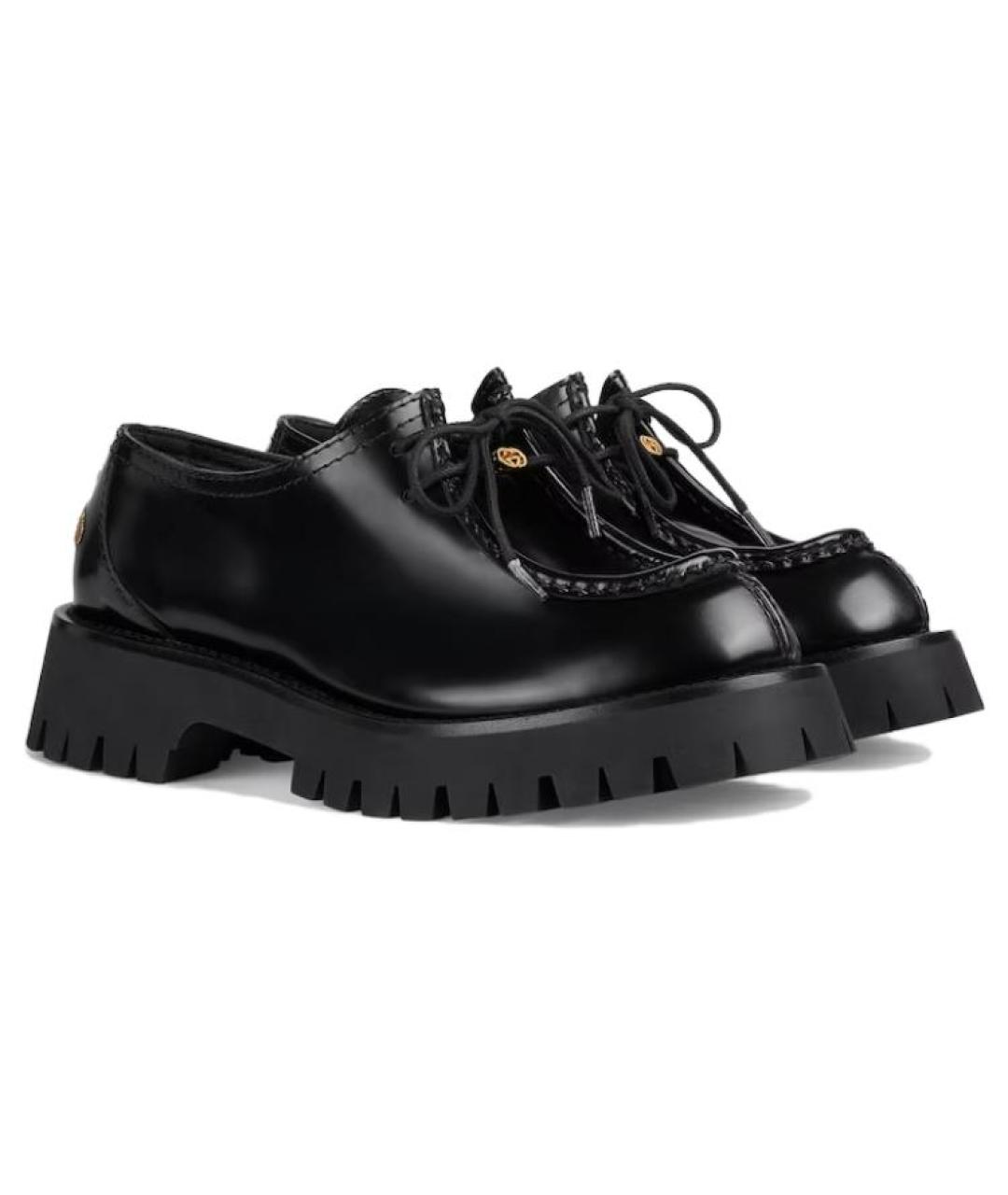 GUCCI Черные кожаные лоферы, фото 2
