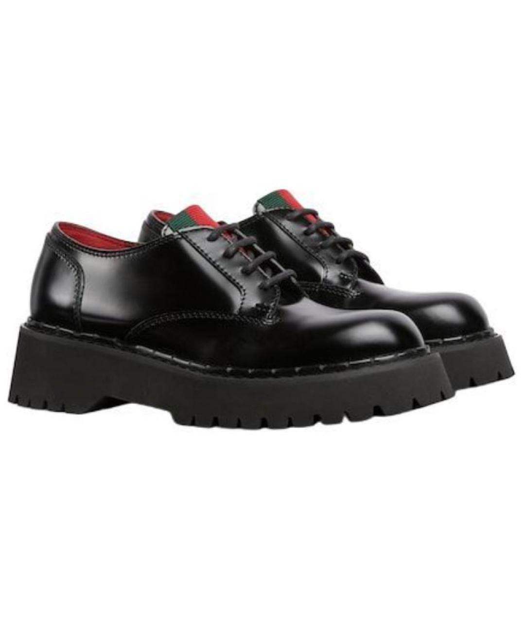 GUCCI Черные кожаные ботинки, фото 3