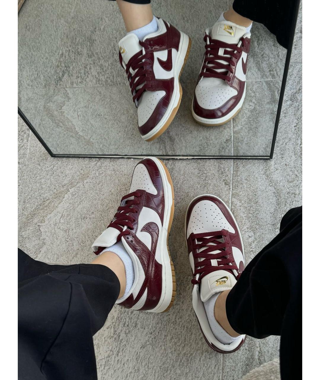 NIKE Бордовые кожаные кеды, фото 4