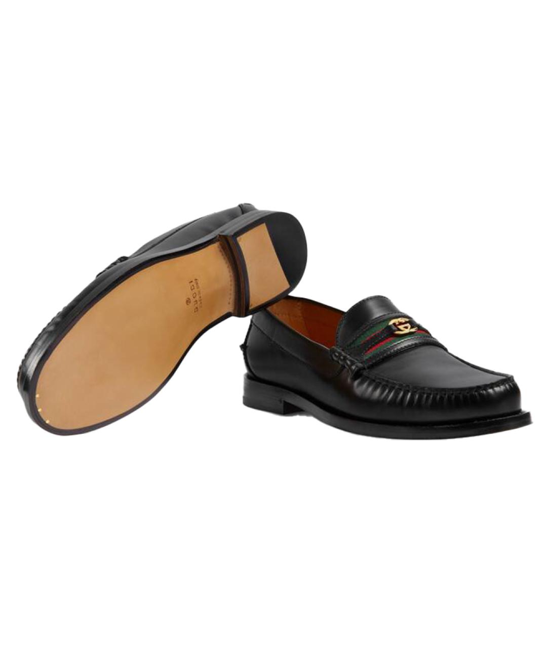 GUCCI Черные кожаные лоферы, фото 5