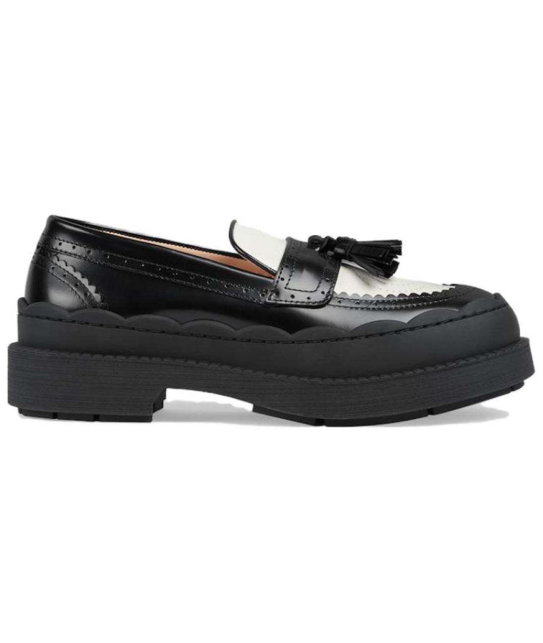 GUCCI Черные кожаные лоферы, фото 1