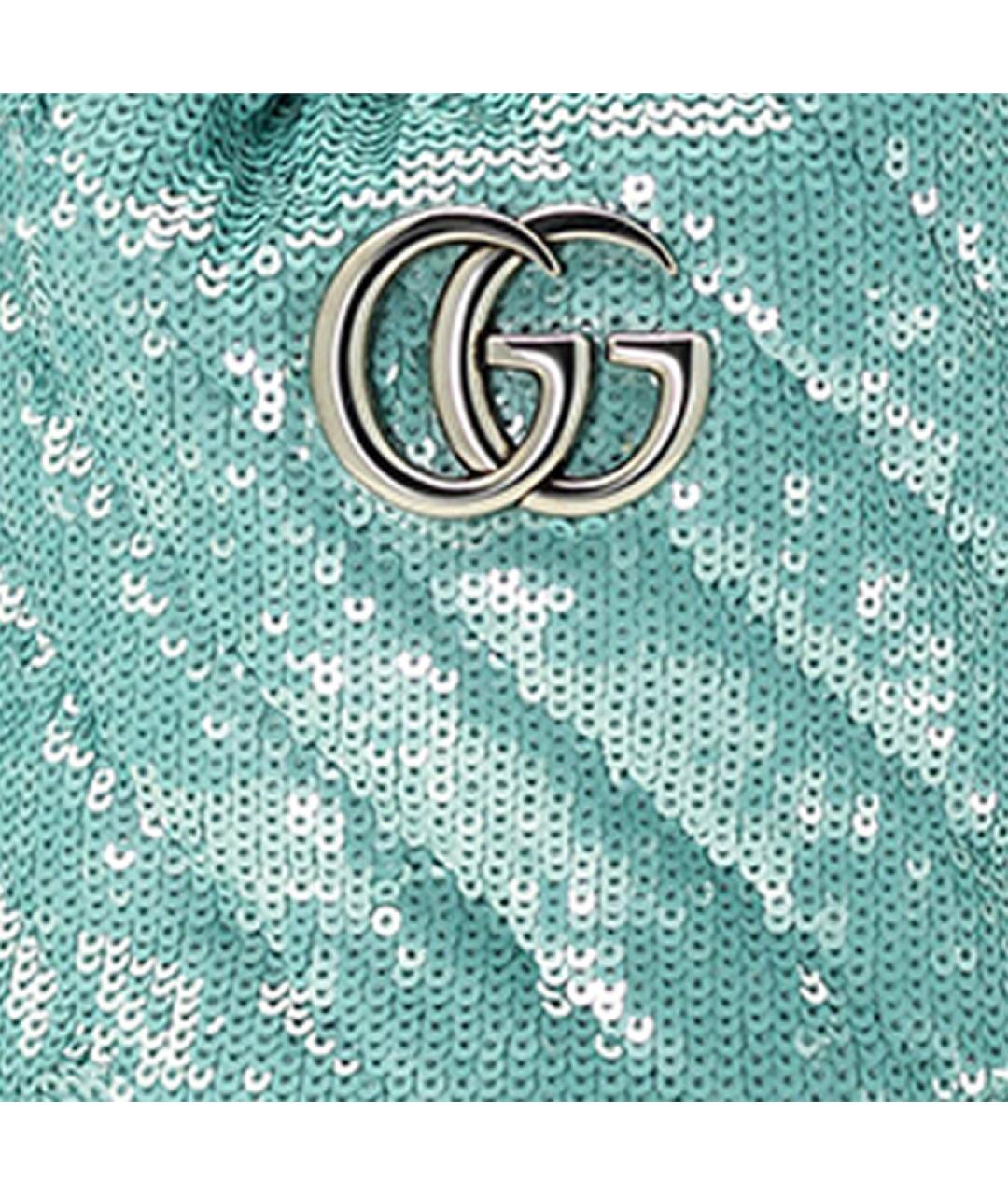 GUCCI Голубая кожаная сумка через плечо, фото 8